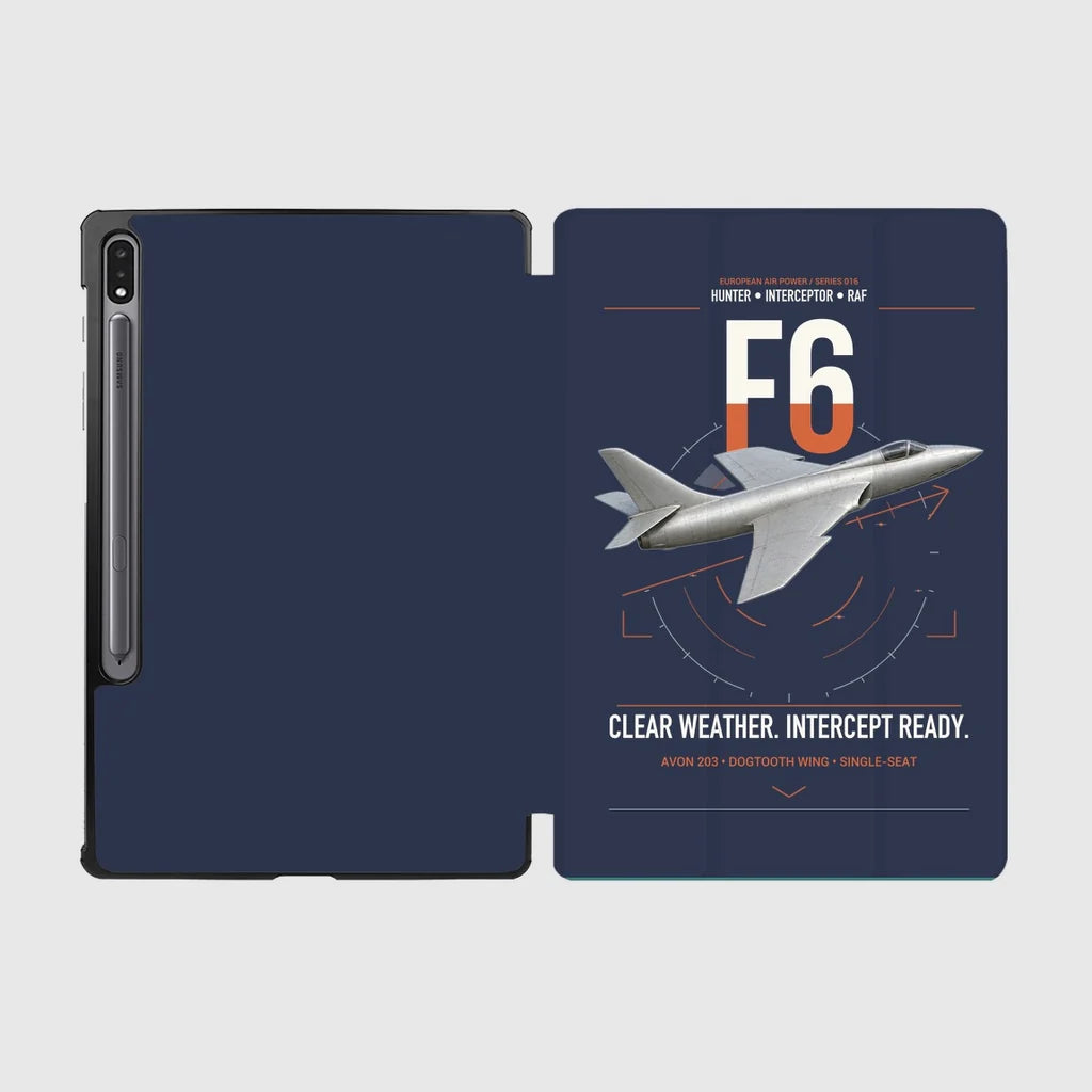Hawker Hunter F6 design on navy blue samsung tablet tablet case
