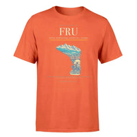 Thumbnail for Manas International Airport (FRU) T-Shirt single-side front print in Orange | manas-international-airport-fru-double-side-t-shirt