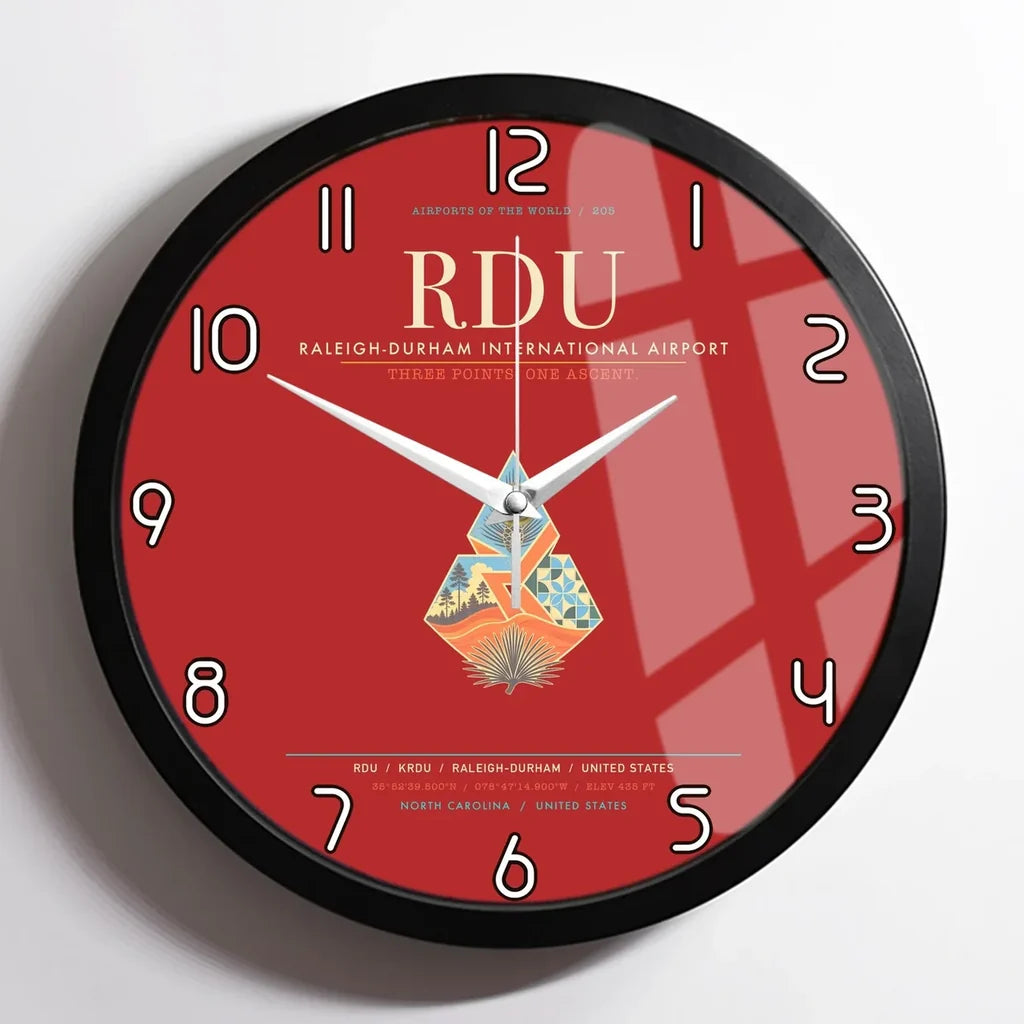 Raleigh-Durham International Airport RDU Wall-Clock Framed - Red