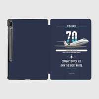 Thumbnail for Fokker 70 design on navy blue samsung tablet tablet case