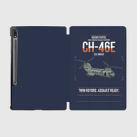 Thumbnail for Boeing Vertol CH-46E Sea Knight design on navy blue samsung tablet tablet case