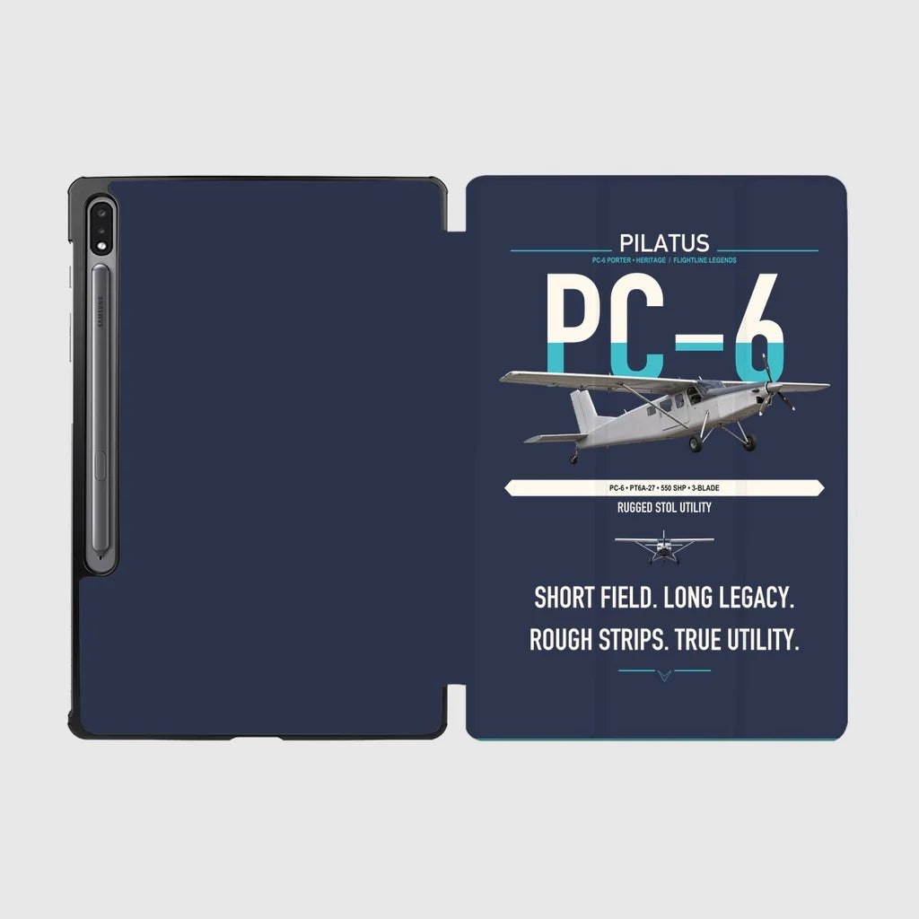 Pilatus PC-6 Porter design on navy blue samsung tablet tablet case