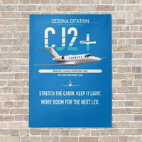 Thumbnail for Cessna Citation CJ2+ vertical canvas print - no frame - turquoise background