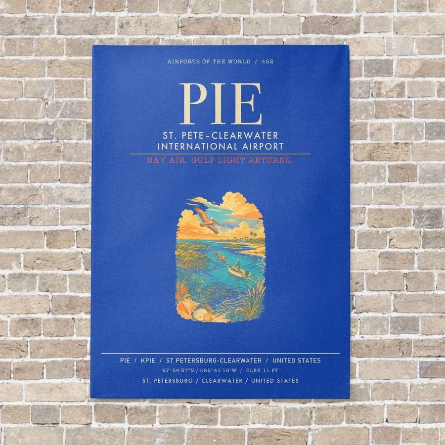 St. PeteClearwater International Airport PIE - Canvas Framed - Blue
