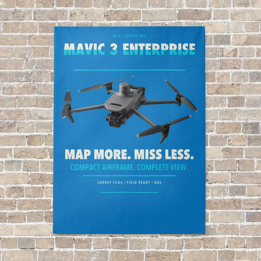 DJI Mavic 3 Enterprise vertical canvas print - no frame - turquoise background