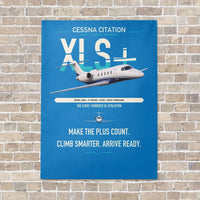 Thumbnail for Cessna Citation XLSPlus vertical canvas print - no frame - turquoise background