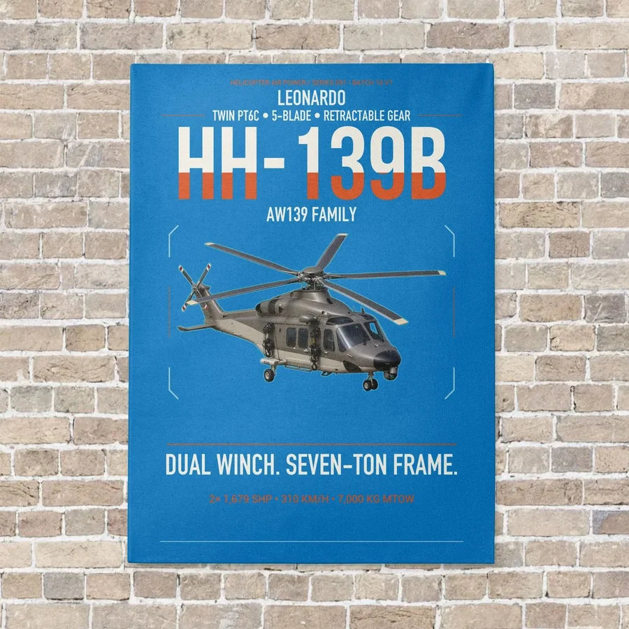 Leonardo HH-139B vertical canvas print - no frame - turquoise background