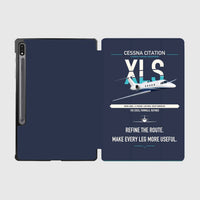 Thumbnail for Cessna Citation XLS design on navy blue samsung tablet tablet case