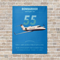 Thumbnail for Bombardier Learjet 55 vertical canvas print - no frame - turquoise background
