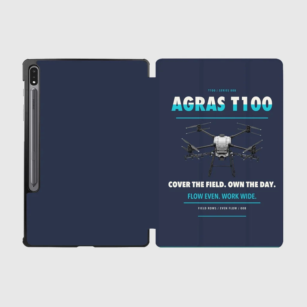 DJI Agras T100 design on navy blue samsung tablet tablet case