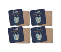 Thumbnail for Quatro de Fevereiro International Airport (LAD) design on navy blue 4 pieces set coaster