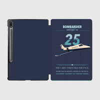 Thumbnail for Bombardier Learjet 25 design on navy blue samsung tablet tablet case