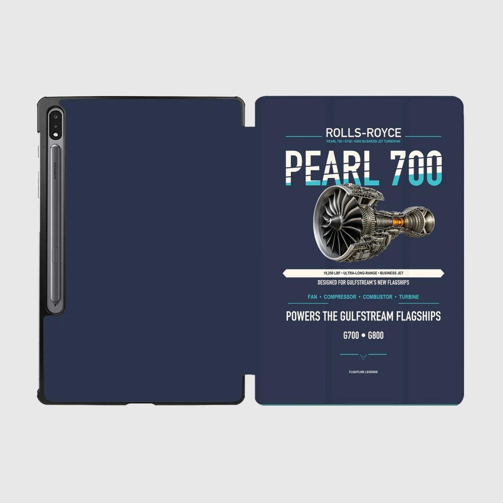 PEARL 700 design on navy blue samsung tablet tablet case