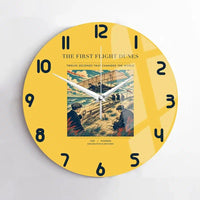 Thumbnail for VINTAGE G4000 - The First Flight Dunes - Designed Wall Clocks design on yellow no-frame
