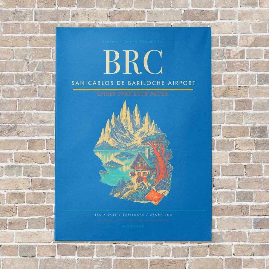 San Carlos de Bariloche Airport BRC - Canvas No Frame - Turquoise