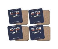 Thumbnail for KC-130F BuNo 149798 design on navy blue 4 pieces set coaster