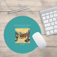 Thumbnail for VINTAGE G4480 - The First Snow Circuit - Designed Mouse Pads design on turquoise round