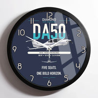 Thumbnail for Diamond DA50 RG design on navy blue framed wall clock