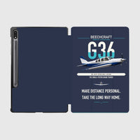 Thumbnail for Beechcraft Bonanza G36 design on navy blue samsung tablet tablet case