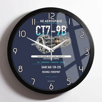 Thumbnail for CT7-9B design on navy blue framed wall clock