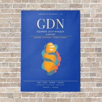 Thumbnail for Gdansk Lech Waesa Airport GDN - Canvas Framed - Blue