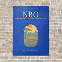 Thumbnail for Jomo Kenyatta International Airport Nairobi NBO - Canvas Framed - Blue