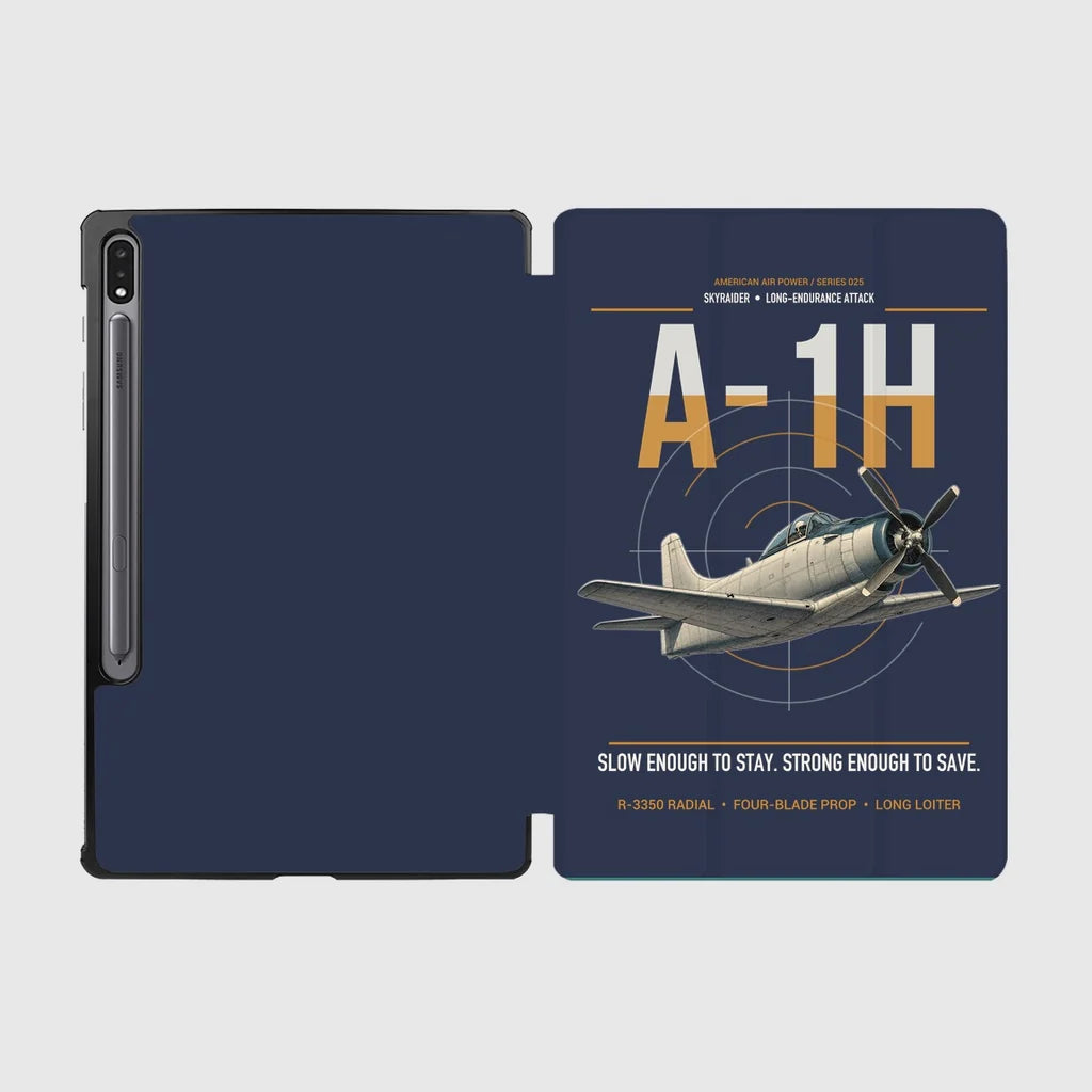 A-1H Skyraider design on navy blue samsung tablet tablet case