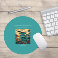 Thumbnail for VINTAGE G4410 - The Reef Garden Glass - Designed Mouse Pads design on turquoise round