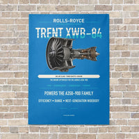 Thumbnail for TRENT XWB-84 vertical canvas print - no frame - turquoise background