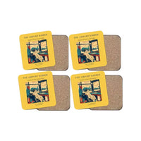 Thumbnail for The Airport Barber - Designed Coasters design on yellow 4-pieces-set