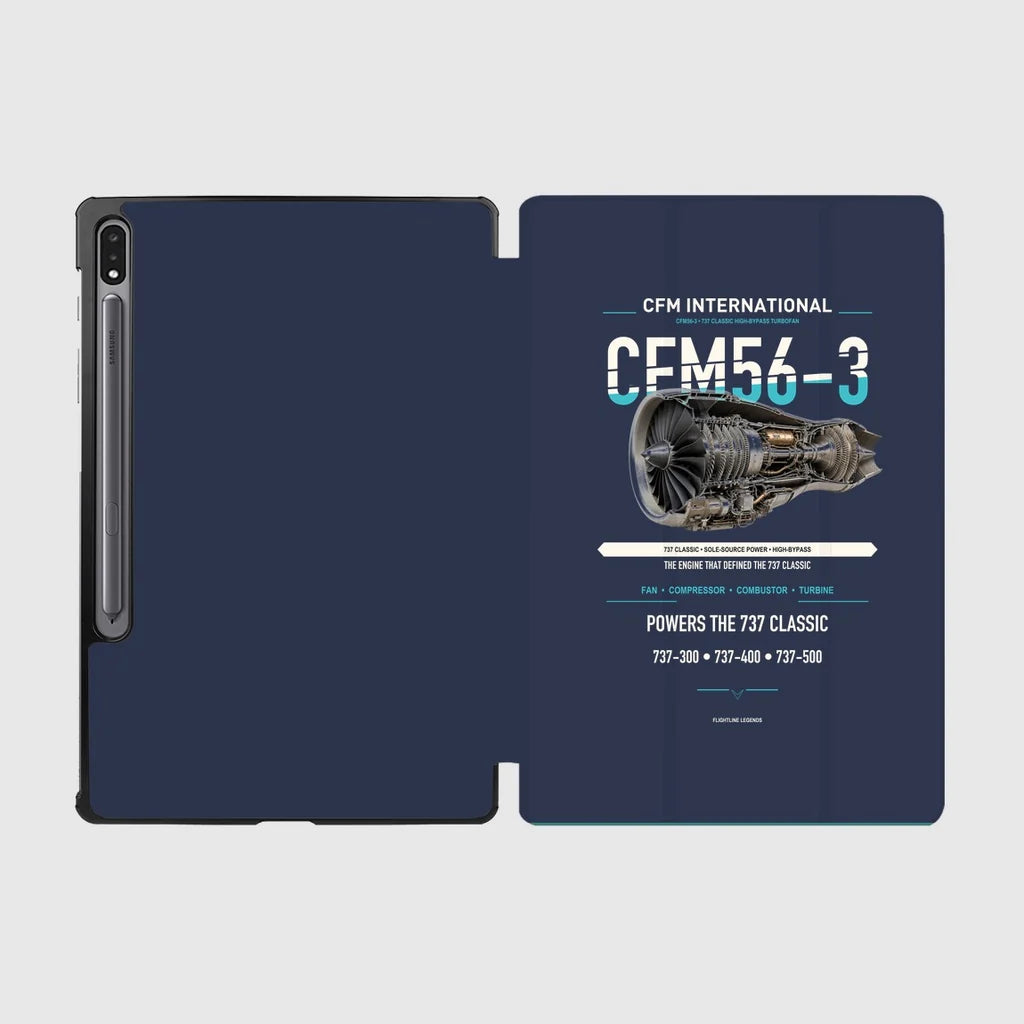 CFM56-3 design on navy blue samsung tablet tablet case