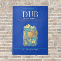 Thumbnail for Dublin Airport DUB - Canvas Framed - Blue