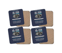 Thumbnail for IO-550 design on navy blue 4 pieces set coaster