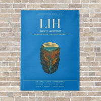 Thumbnail for Līhuʻe Airport LIH vertical canvas print - no frame - turquoise background