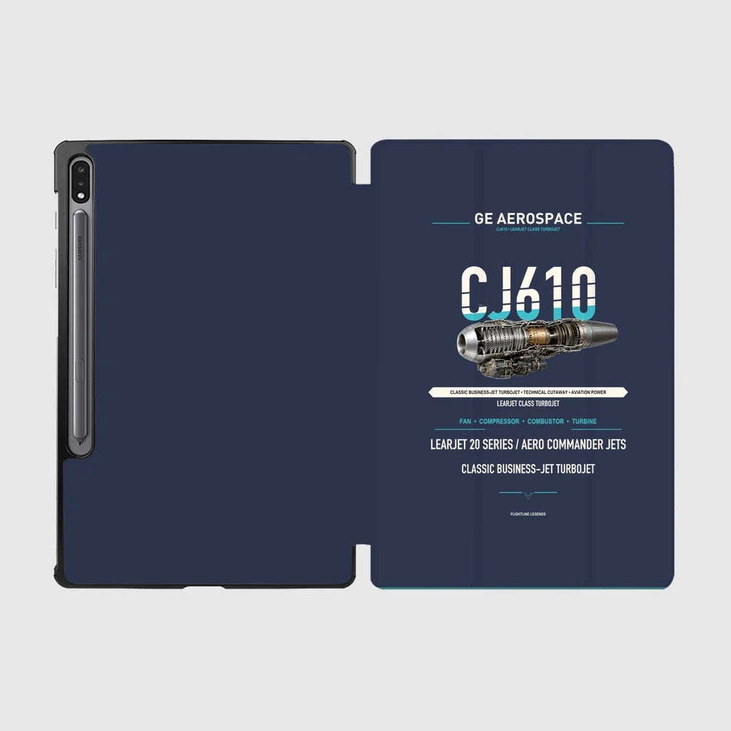 CJ610 design on navy blue samsung tablet tablet case