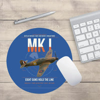 Thumbnail for Hawker Hurricane Mk I design on blue round mouse pad
