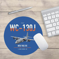 Thumbnail for WC-130J Hurricane Hunter design on blue round mouse pad