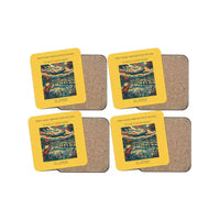 Thumbnail for The Paddy Reflection Roads - Designed Coasters design on yellow 4-pieces-set