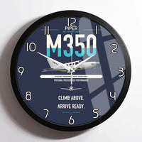 Thumbnail for Piper M350 design on navy blue framed wall clock
