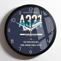 Thumbnail for Airbus A321neo design on navy blue framed wall clock