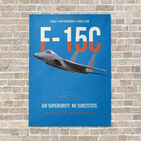 Thumbnail for F-15C Eagle Air Superiority No Substitute vertical canvas print - no frame - turquoise background