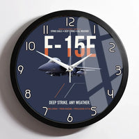 Thumbnail for F-15E Strike Eagle Deep Strike Any Weather design on navy blue framed wall clock