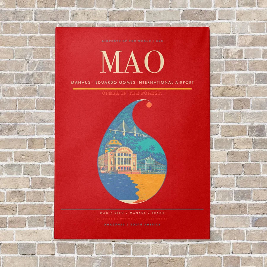 Manaus - Eduardo Gomes International Airport MAO - Canvas No Frame - Red