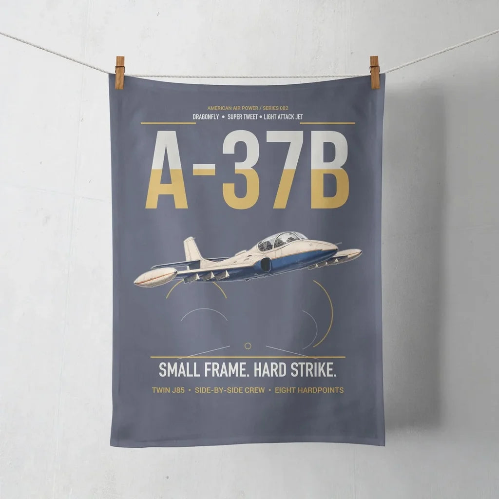 A-37B Dragonfly design on navy blue towel