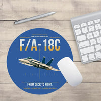 Thumbnail for F-A-18C Hornet design on blue round mouse pad
