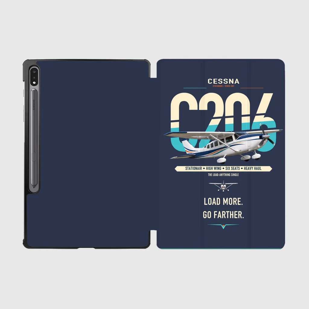Cessna 206 Stationair design on navy blue samsung tablet tablet case