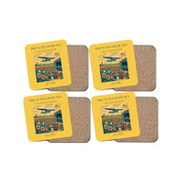 Thumbnail for The Sunflower Sea - Designed Coasters design on yellow 4-pieces-set