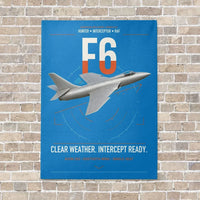 Thumbnail for Hawker Hunter F6 vertical canvas print - no frame - turquoise background