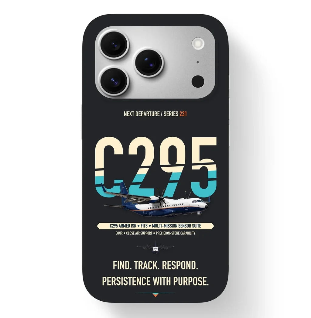 Airbus C295 Armed ISR Case design on black iphone case
