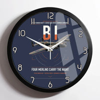 Thumbnail for Avro Lancaster B I design on navy blue framed wall clock